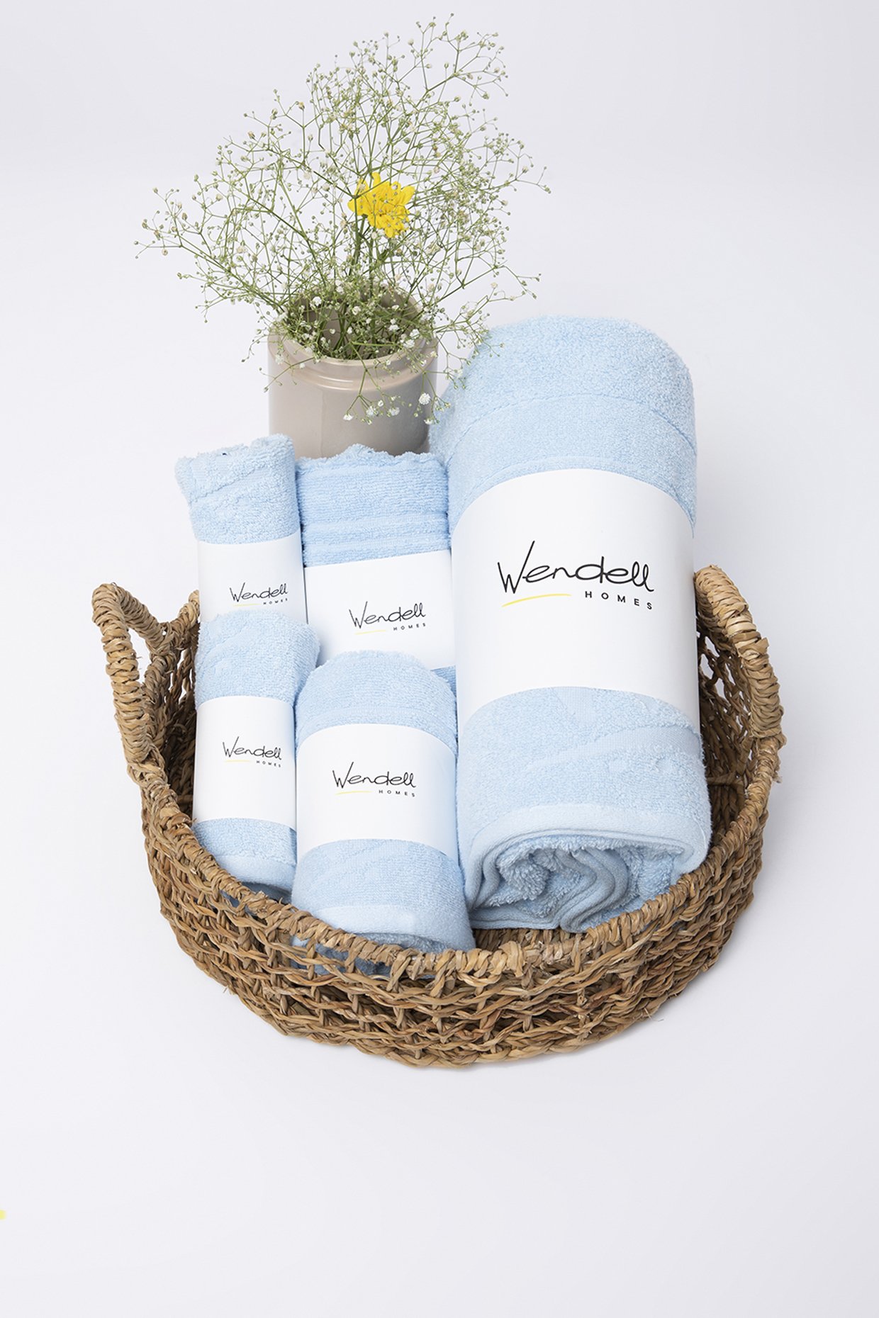 Ultra Soft Blue Towel (Set Of 1 Bath Towel+2 Hand Towels+2 Face