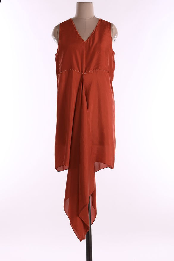 Red Linen Dress