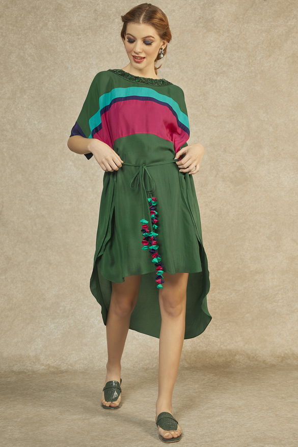 Dark Green Hi-Low Kaftan