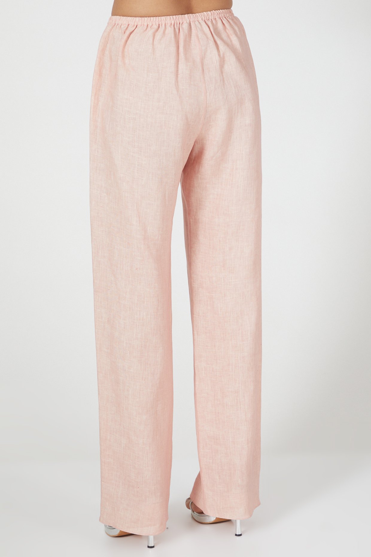 H&H Women's Linen Blend Wide Leg Pants Pink Light | The Warehouse