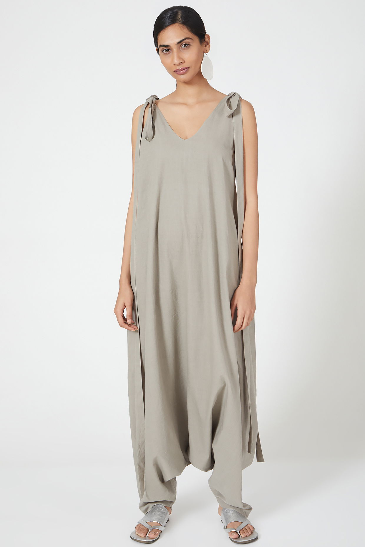 Grey Cotton Jumpsuit