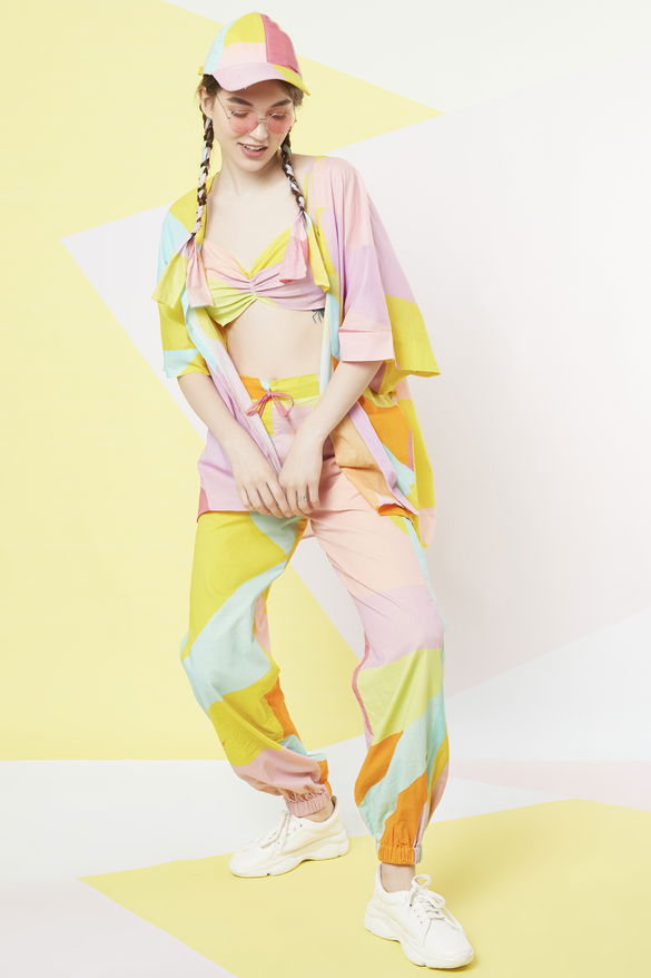 Lavender Abstract Leaf Printed Co-Ord Set