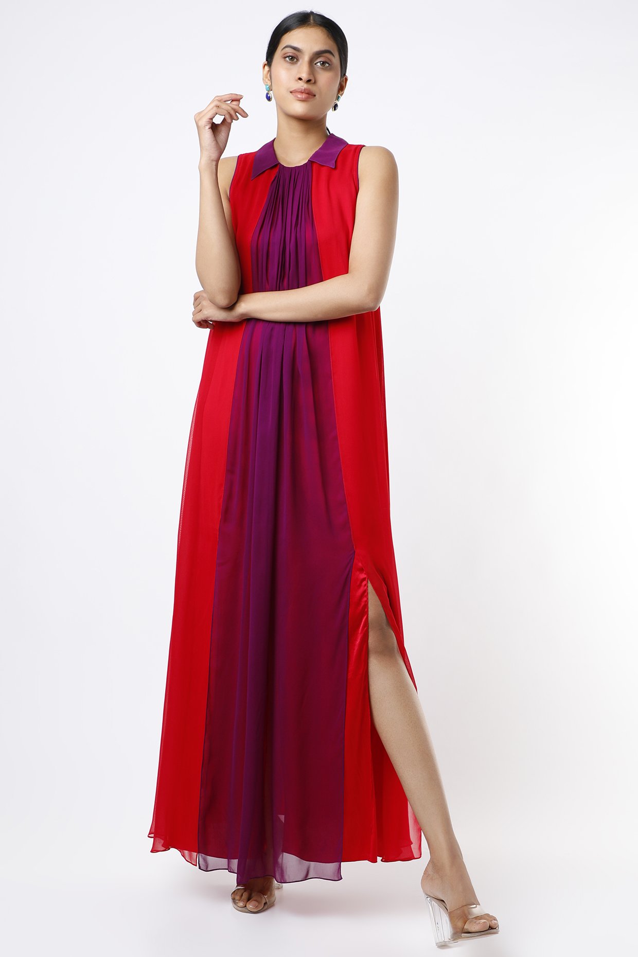 Red Long Mermaid Gown With Cut-Out Detail Back – ShObO