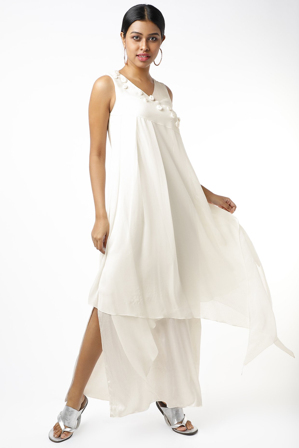 Women linen white dress with belt Sleeveless Italian Style – Claudio Milano