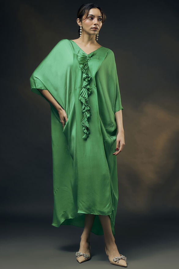 Mint Green Bamberg Satin Kaftan