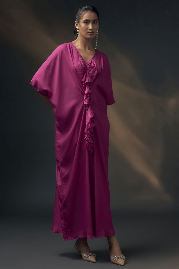 Pink Bamberg Satin Kaftan