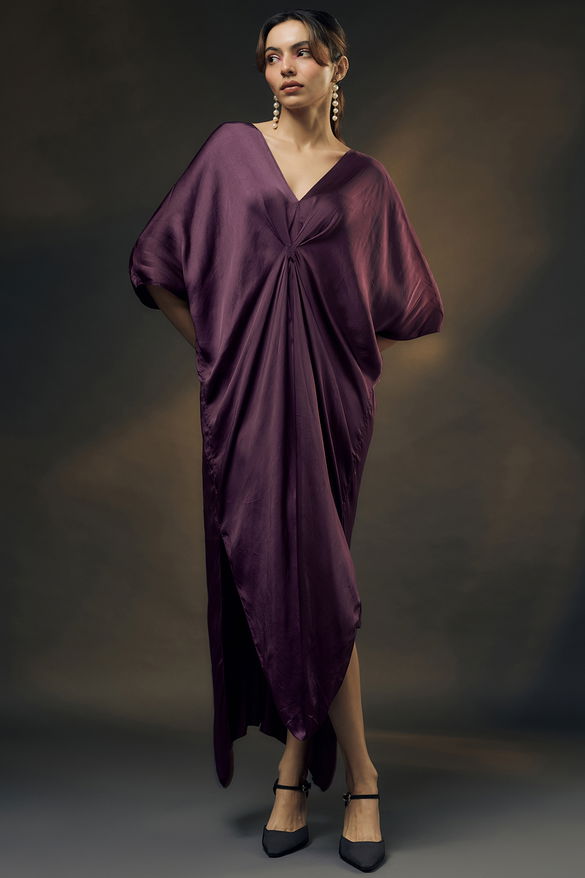 Purple Bamberg Satin Kaftan