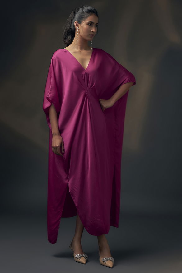 Pink Bamberg Satin Kaftan