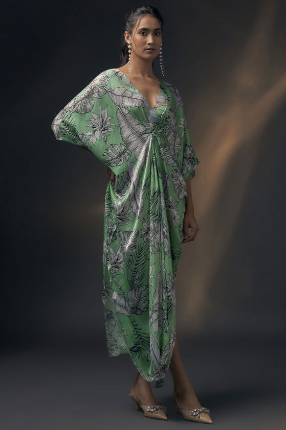 Mint Green Bamberg Satin Printed Dress