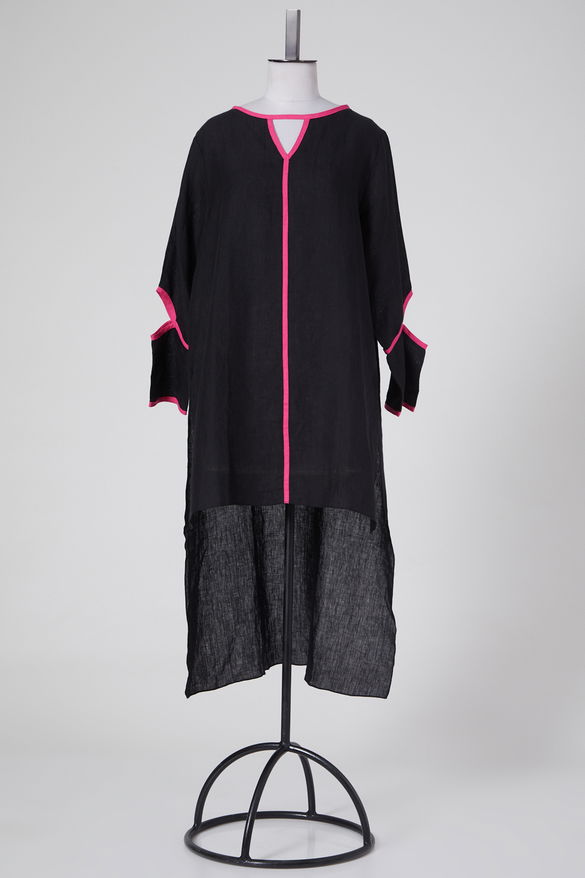 Black & Pink Linen Tunic