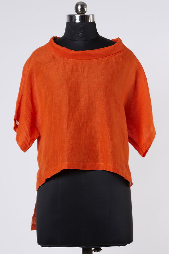 Orange Linen Top