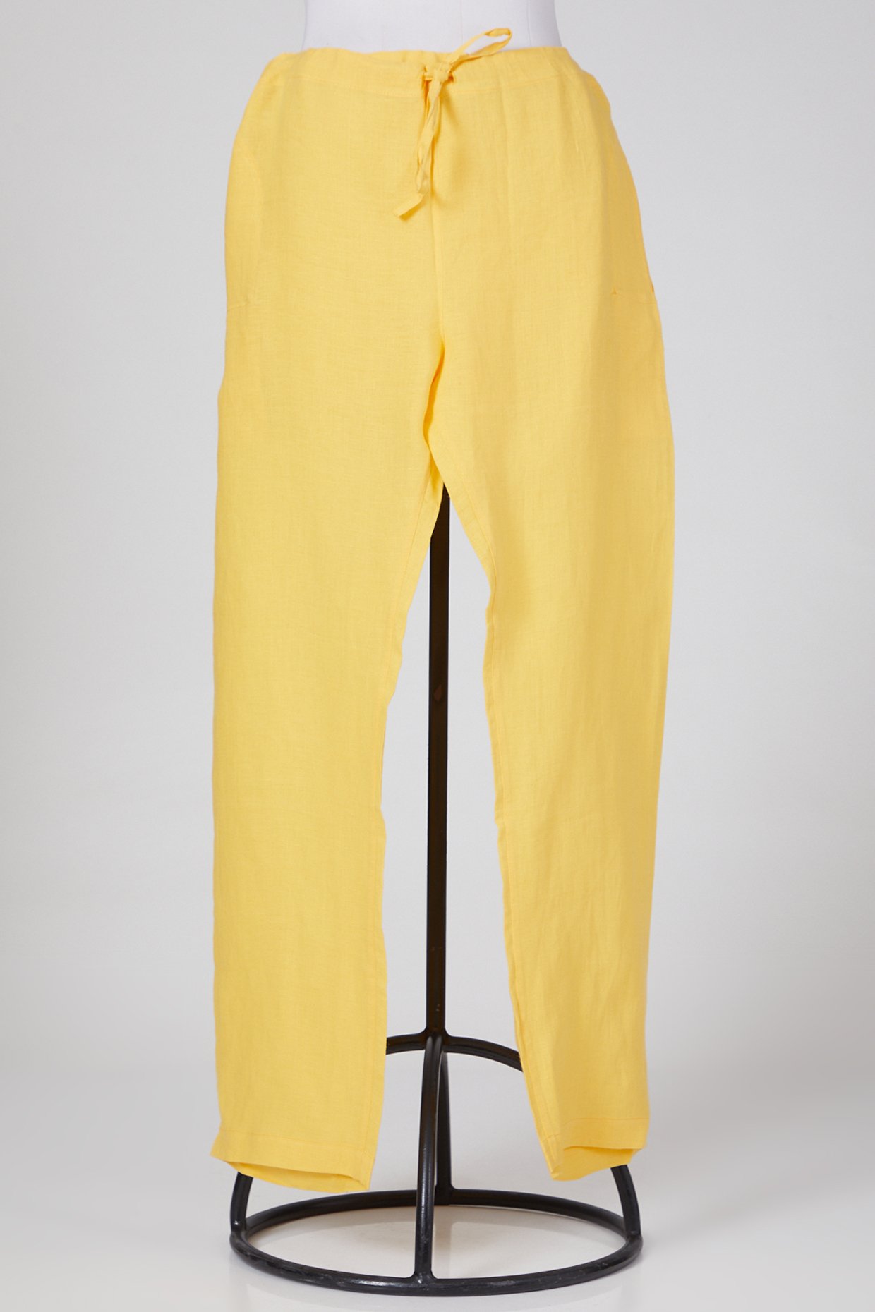 Buy Mustard Yellow Cotton Viscose Linen Pants with Belt  GSP1GNS3  The  loom