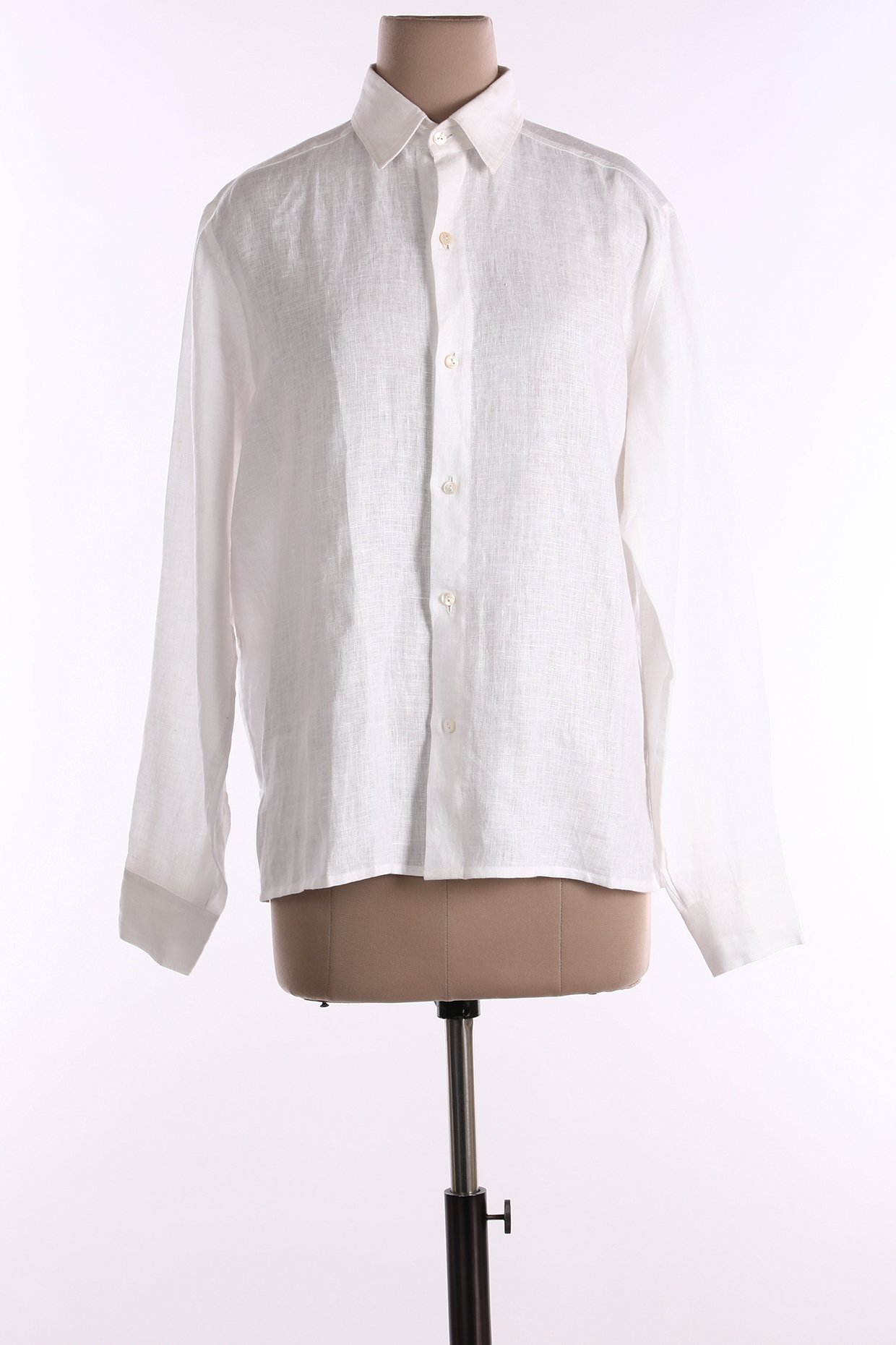 White Cotton and Linen Oxford Western Shirt Shirt