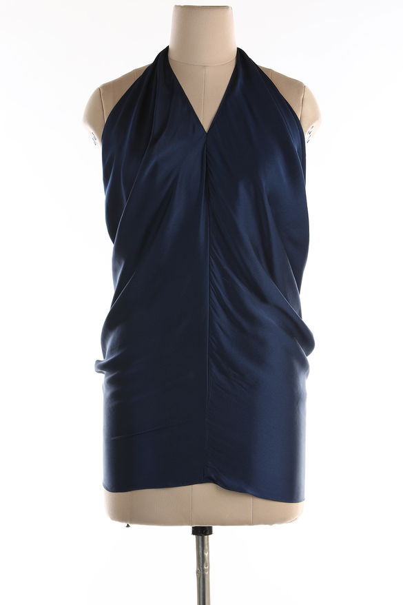 Navy Blue Satin Sarong