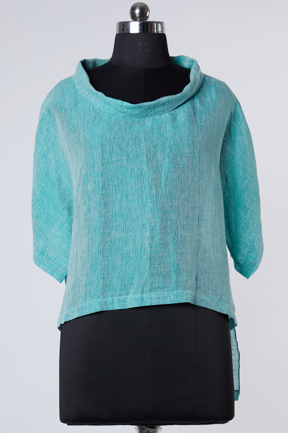 Blue Linen Top