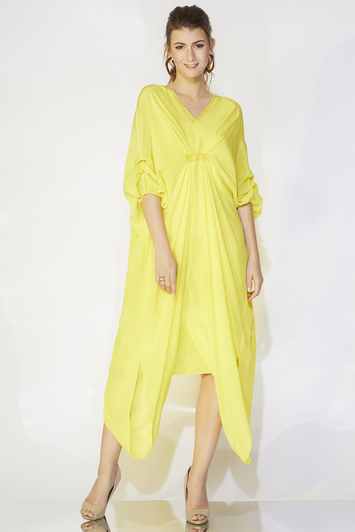 COS - Our kaftan-inspired drawstring dress is crafted from