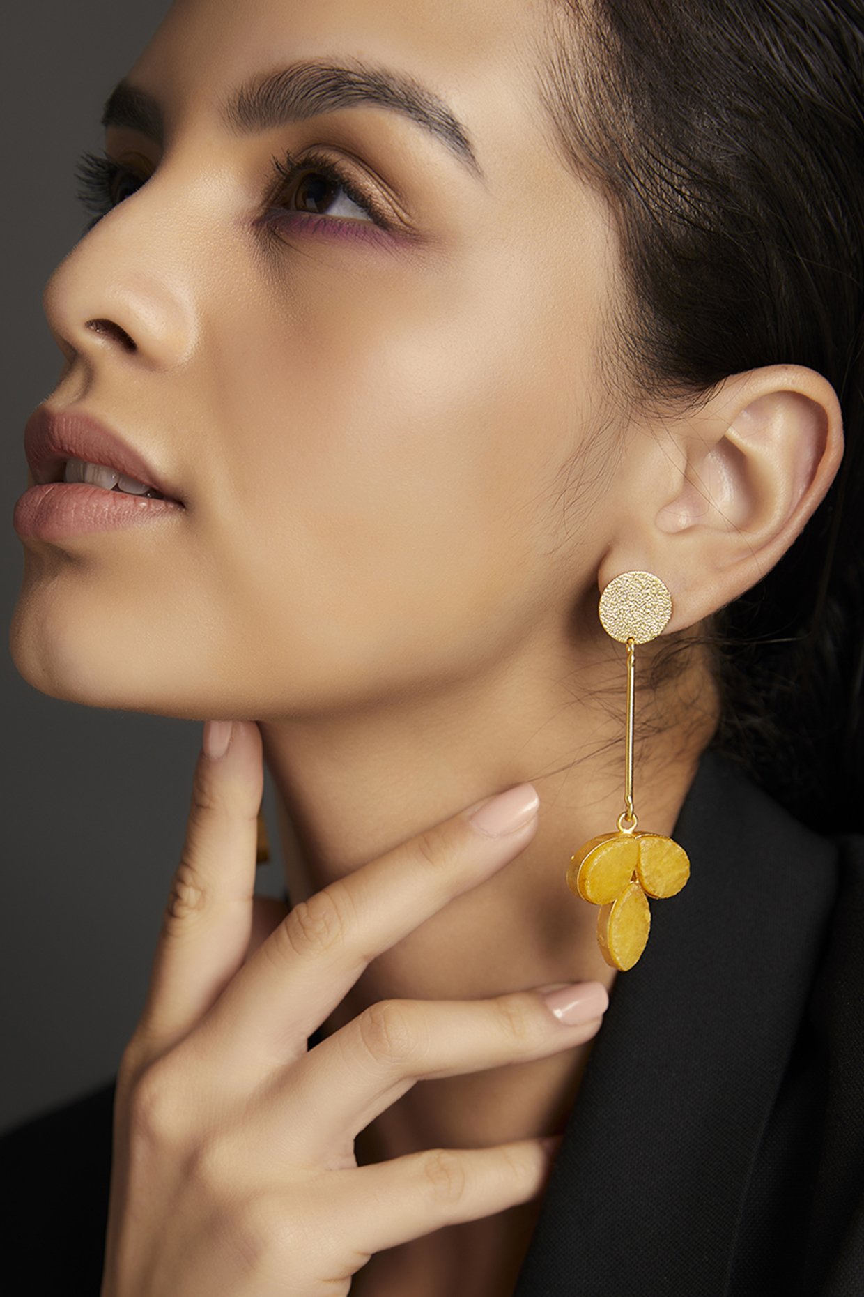 Buy Canary yellow chalcedony earrings ring - Gemstone 925 silver set online  at aStudio1980.com