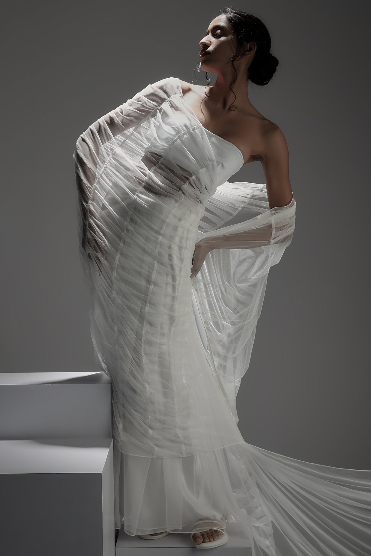 Buy Wendell Rodricks Multicolour Asymmetrical Gown online
