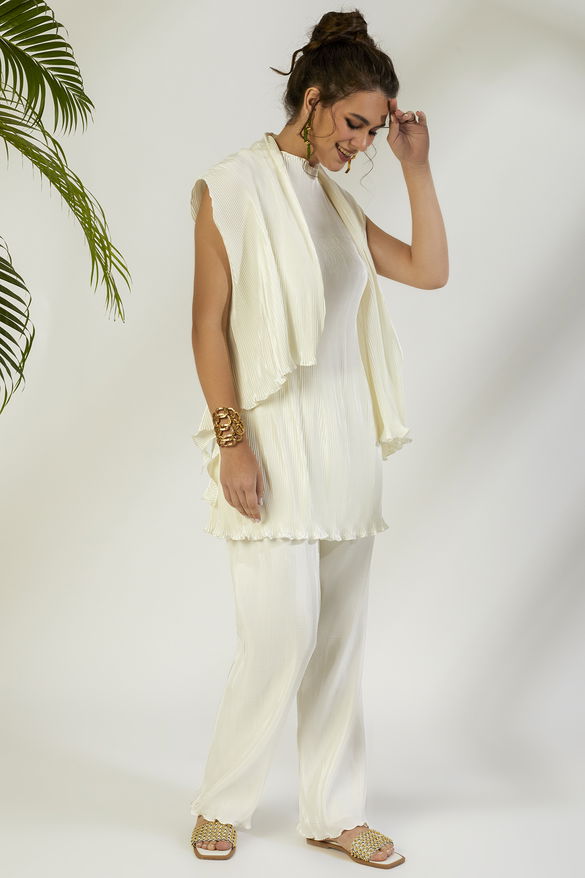 Ivory Crinkle Pants