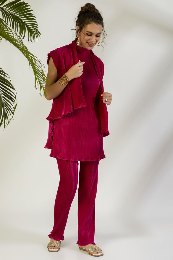 Hot Pink Crinkle Pants