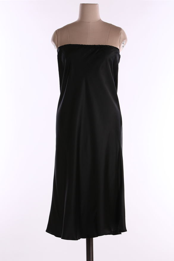 Black Satin Tunic Dress