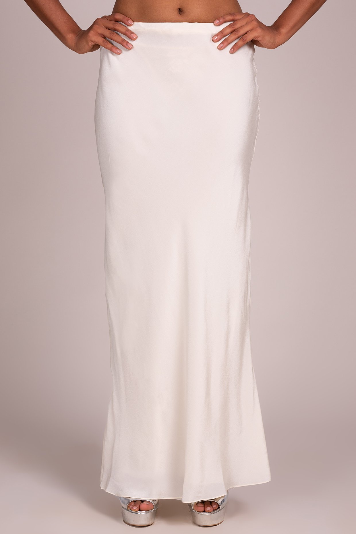 Buy AKOK White Satin Layered Frill Skirt Online  Aza Fashions