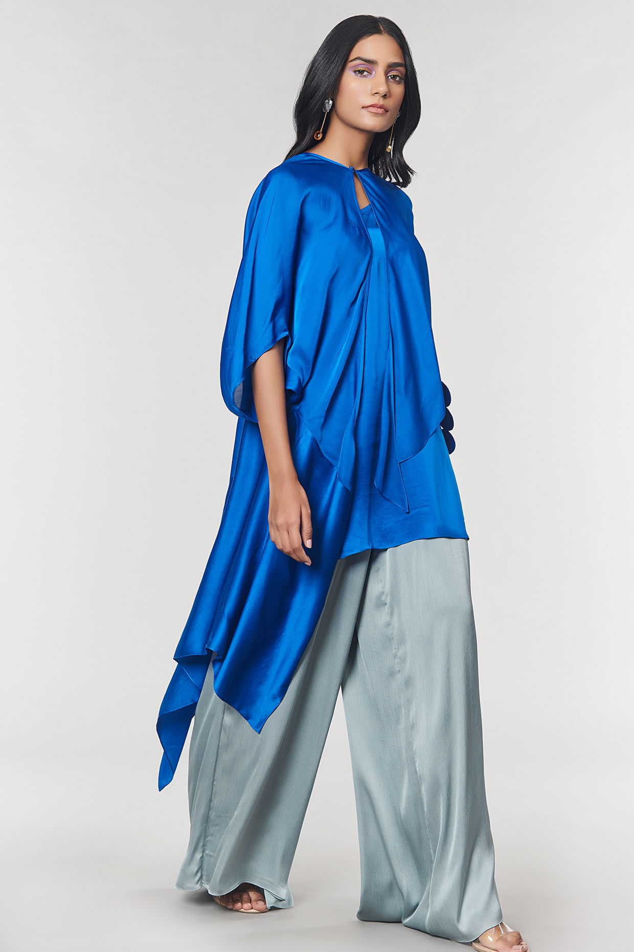 Cape Blouse • Asymmetric Loose Blouse • Feminine Cape Style