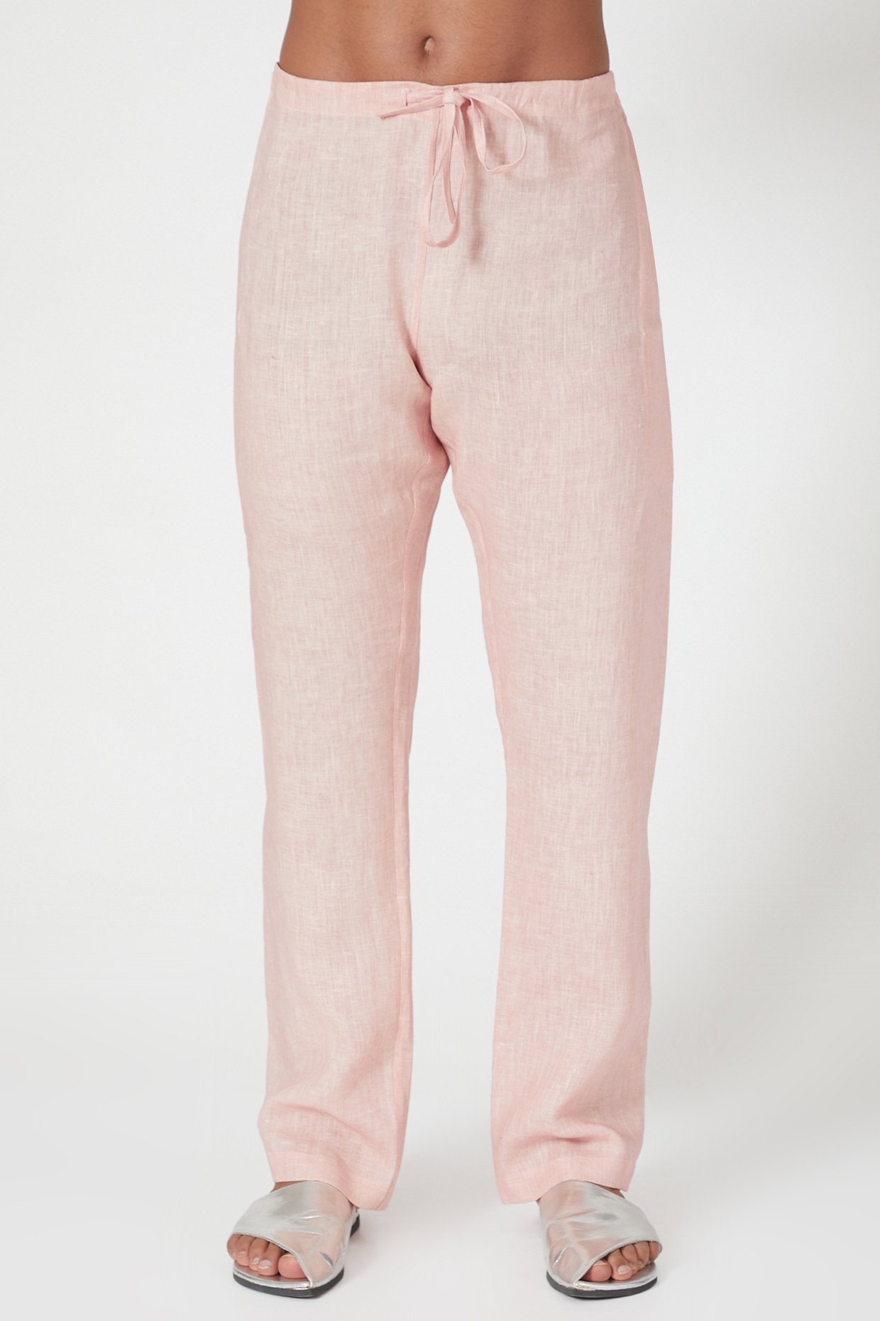 Hot Pink Linen Button Front Wide Leg Trousers | Designer Desirables
