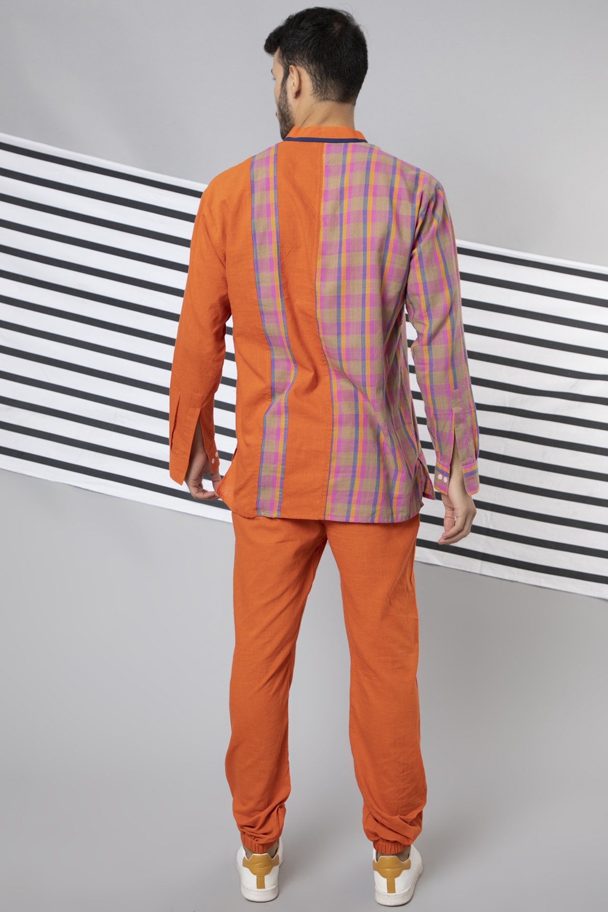 Orange Suit with Brown Shirt Ritzy Look | Hockerty
