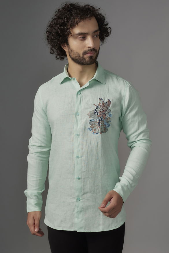 Mint Green Linen Shirt